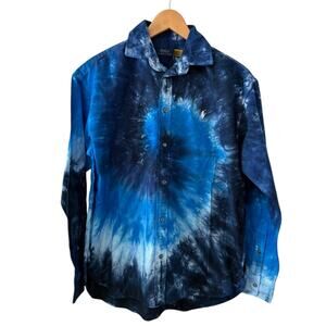 Polo Ralph Lauren Classic Oxford Button Down Shirt Ocean Blue Tie Dye 8